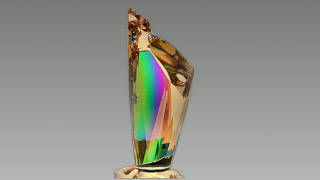 Syskwan Rainbow optical glass art sculpture by Michael Bokrosh.