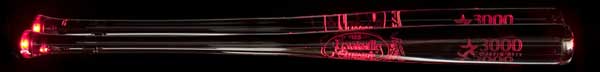 Crystal Baseball Bat optical glass sculpture created by Michael Bokrosh